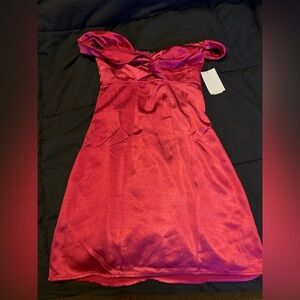 Princess Polly Vibrant Pink Satin Dress